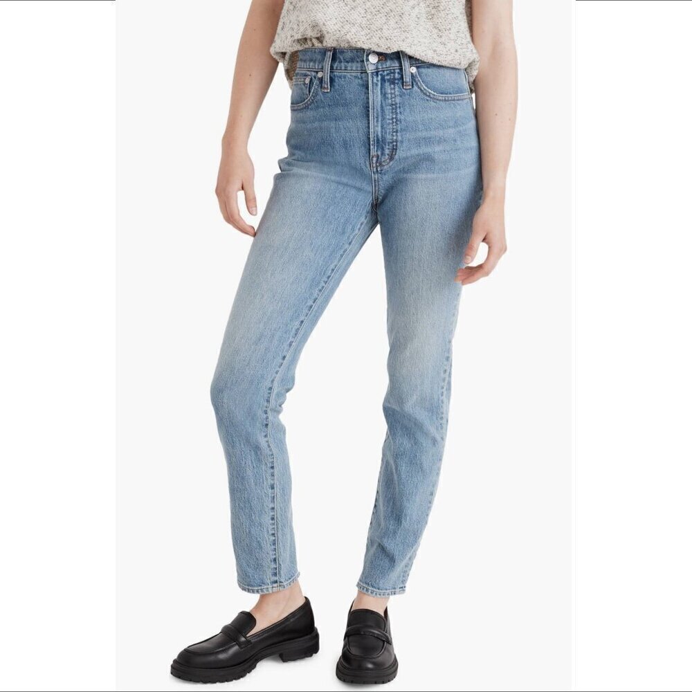 Madewell Perfect Vintage jeans blue denim mom high rise tapered leg ankle new 23